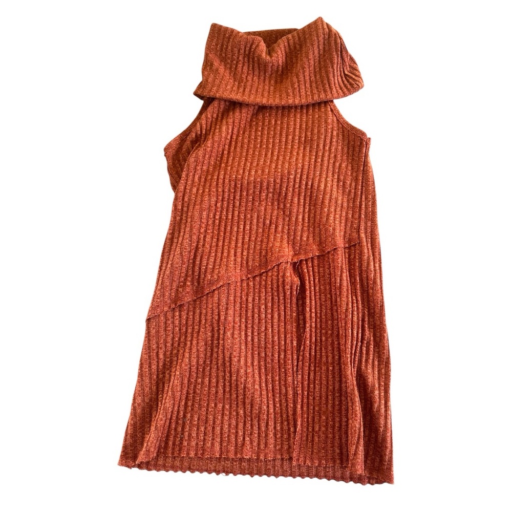 ASTR The Label Rust Cowl Neck Sleeveless Sweater